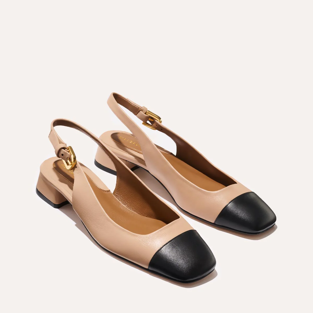 The Darcy Slingback - Dune and Black Nappa - Image 3