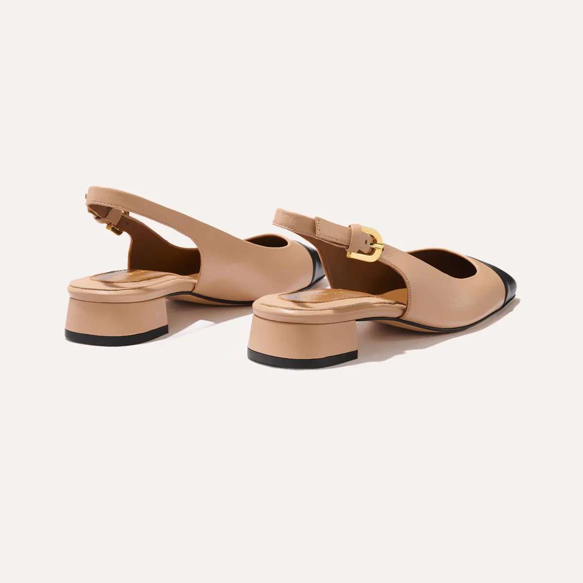 The Darcy Slingback - Dune and Black Nappa - Image 4