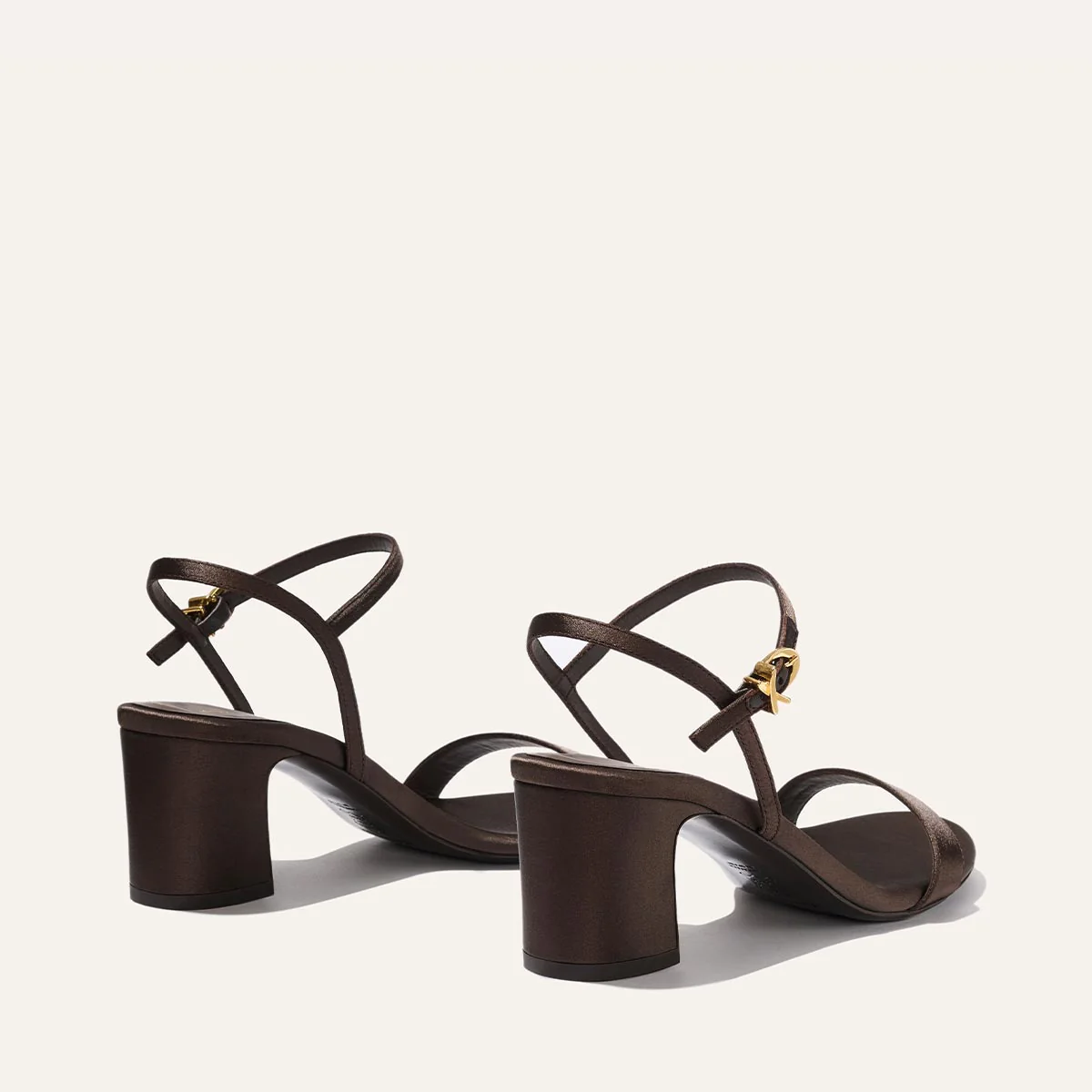 The Cleo Sandal - Espresso Satin - Image 3