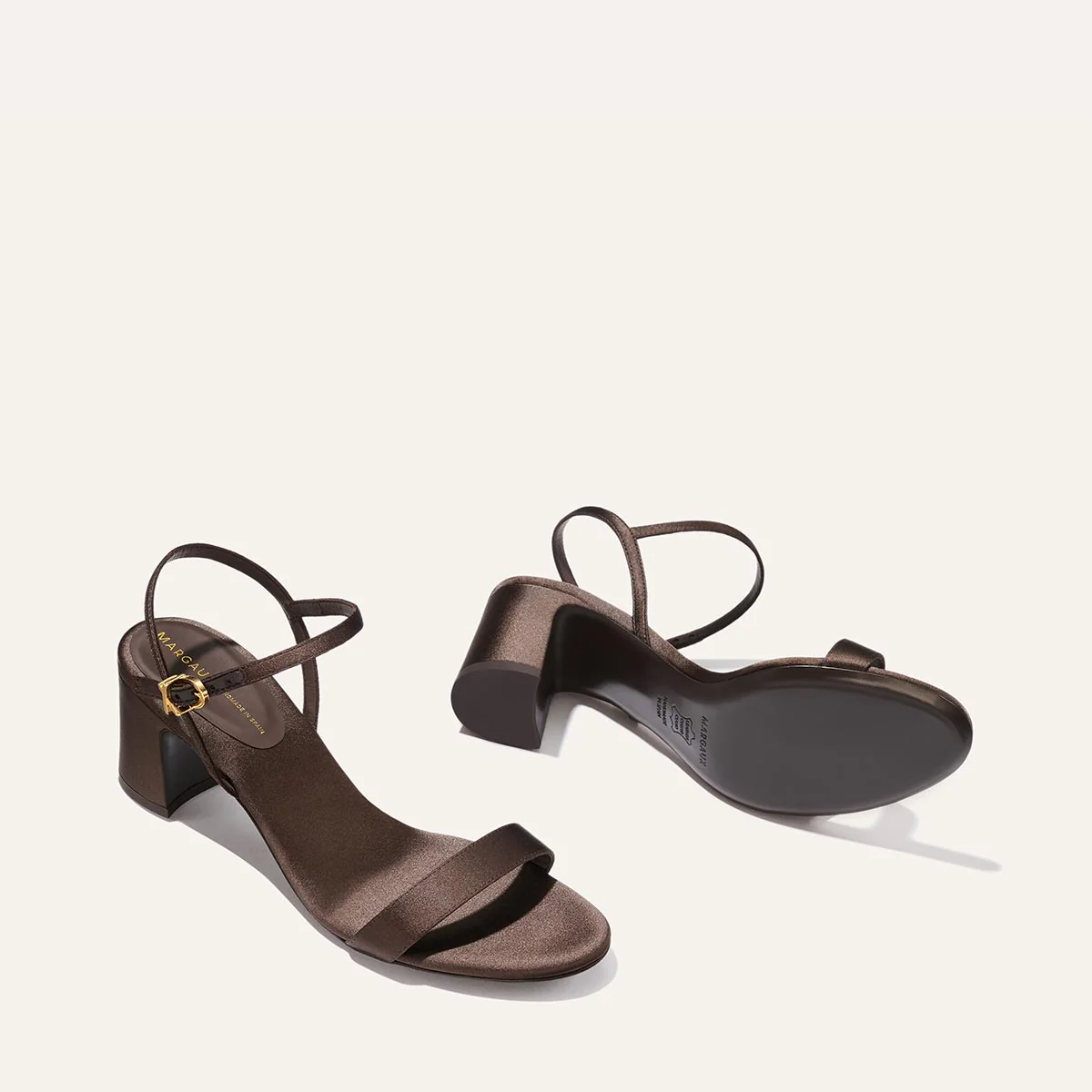The Cleo Sandal - Espresso Satin - Image 4