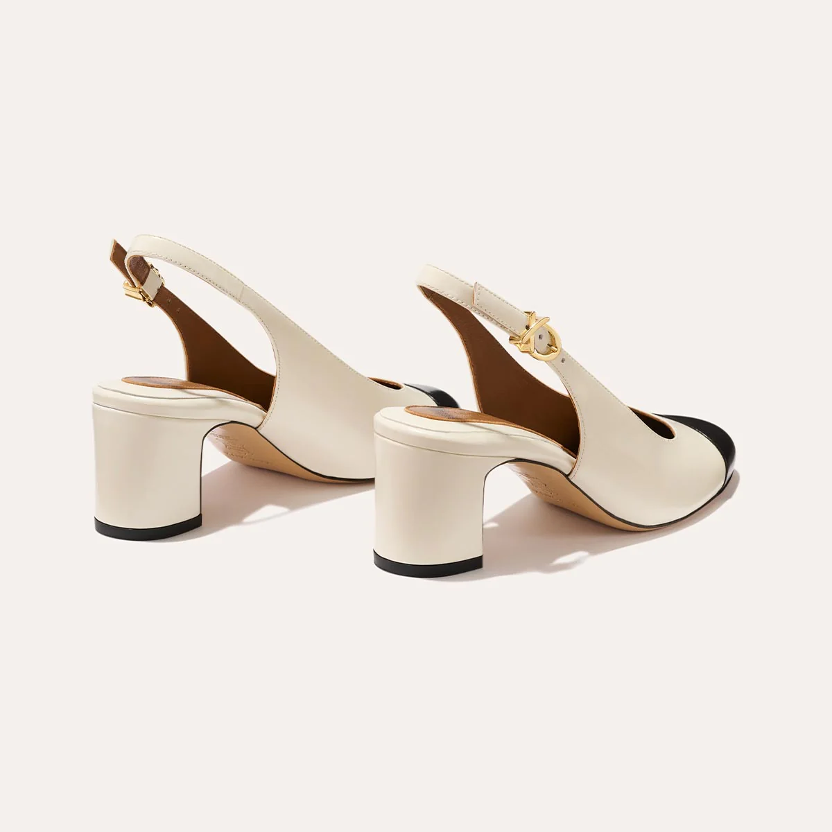 The Cluny Slingback - Cream and Black Calf - Image 3