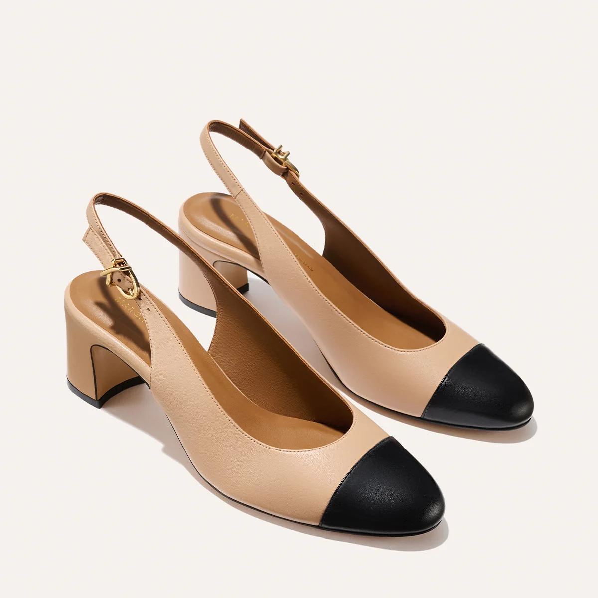 The Cluny Slingback - Dune and Black Nappa - Image 3