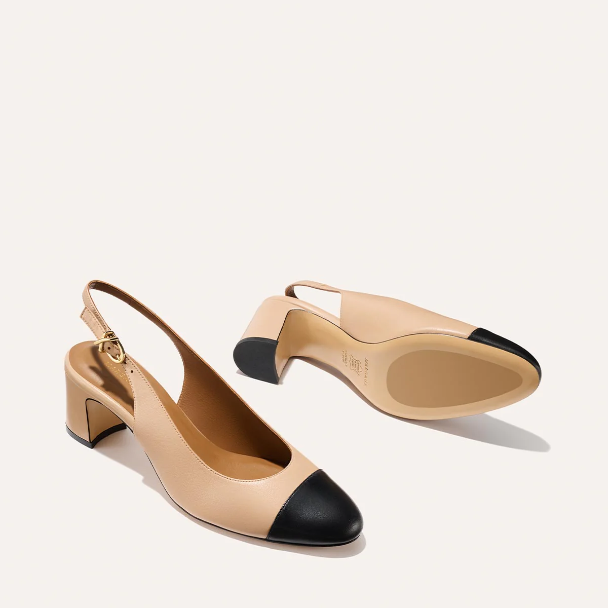 The Cluny Slingback - Dune and Black Nappa - Image 5