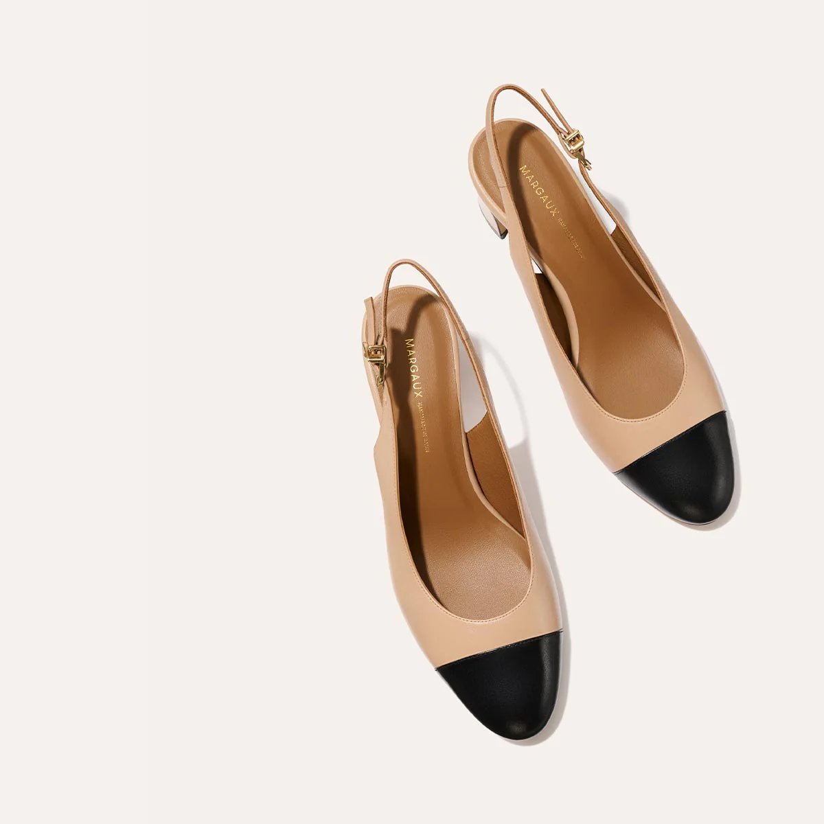 The Cluny Slingback - Dune and Black Nappa - Image 6