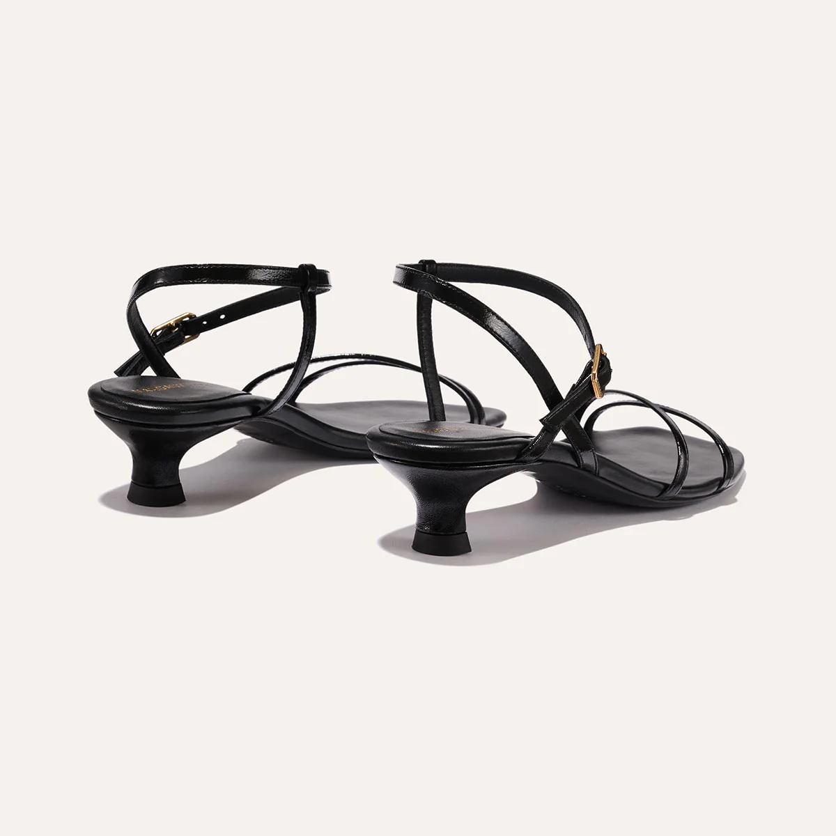 The Dylan Sandal - Black Crinkle Gloss Nappa - Image 3