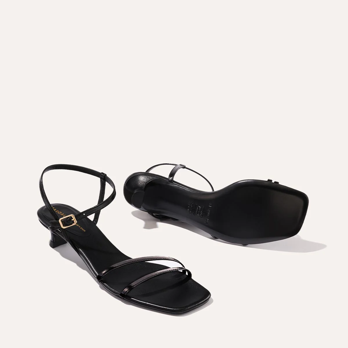 The Dylan Sandal - Black Crinkle Gloss Nappa - Image 4