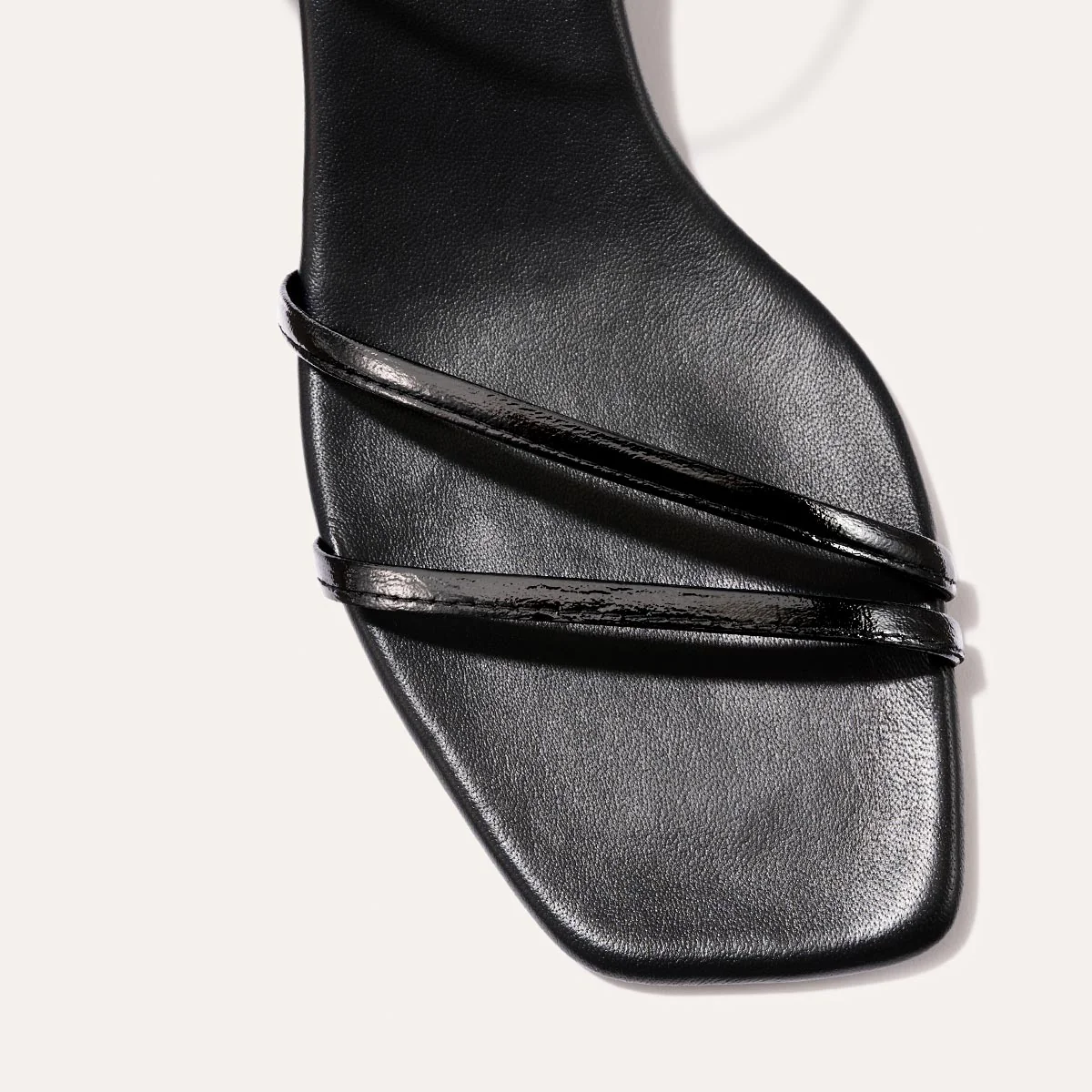 The Dylan Sandal - Black Crinkle Gloss Nappa - Image 6