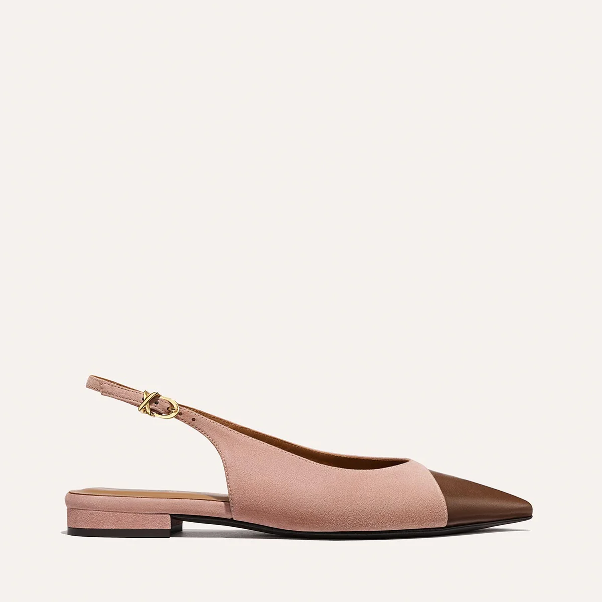 The Elise - Dusty Rose Suede & Chocolate Nappa - Image 4