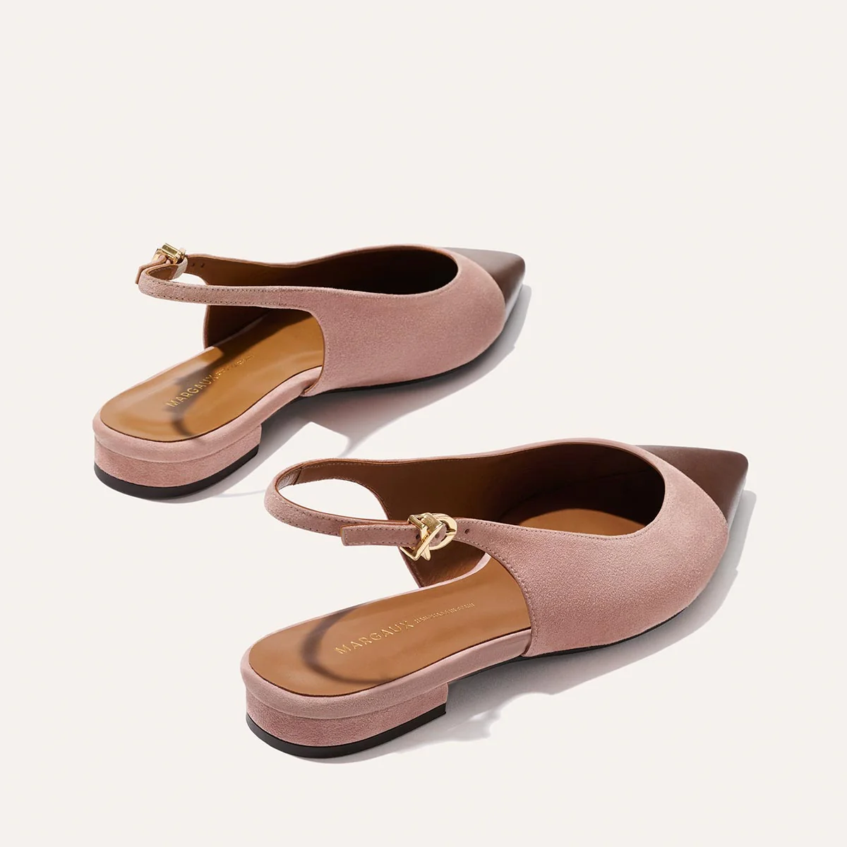 The Elise - Dusty Rose Suede & Chocolate Nappa - Image 5