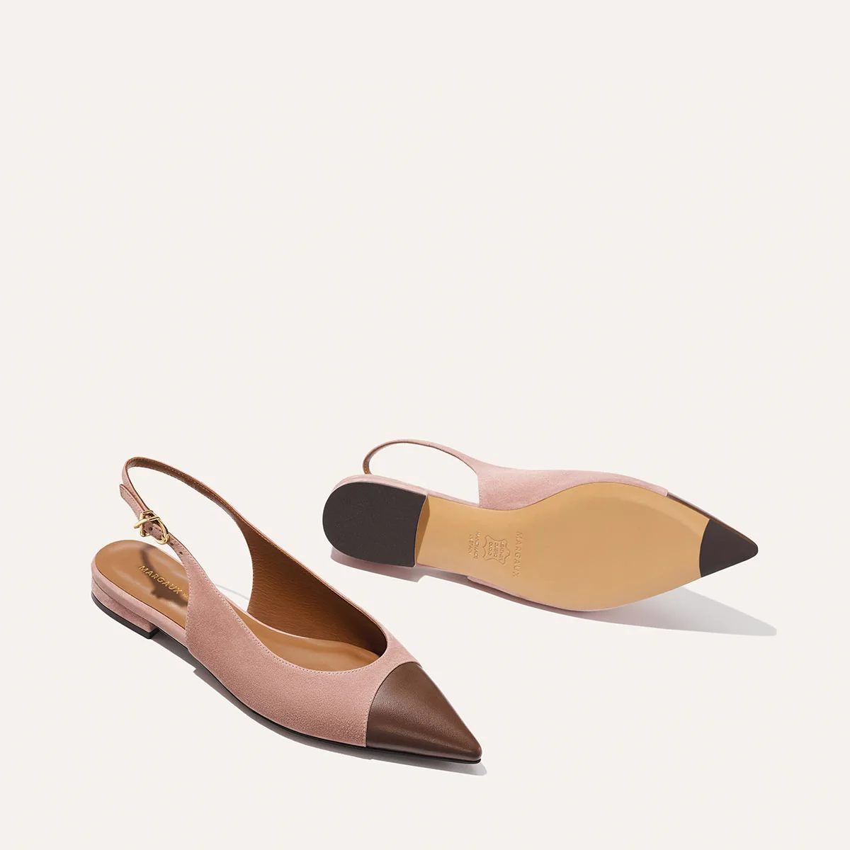 The Elise - Dusty Rose Suede & Chocolate Nappa - Image 6