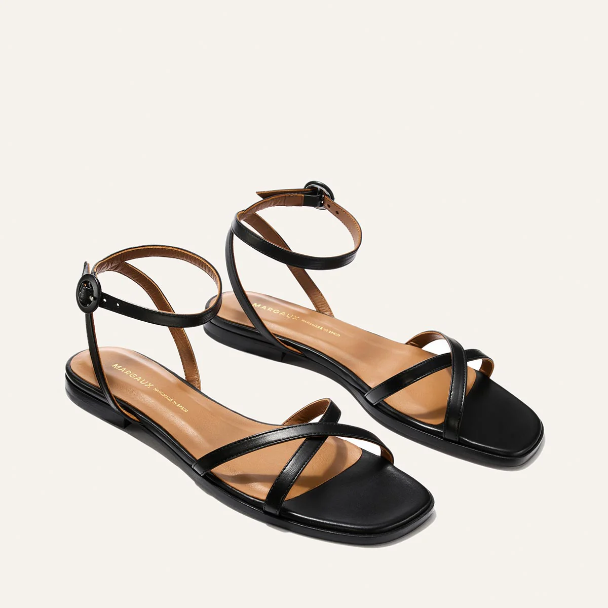 The Flat Sandal - Black Nappa - Image 3