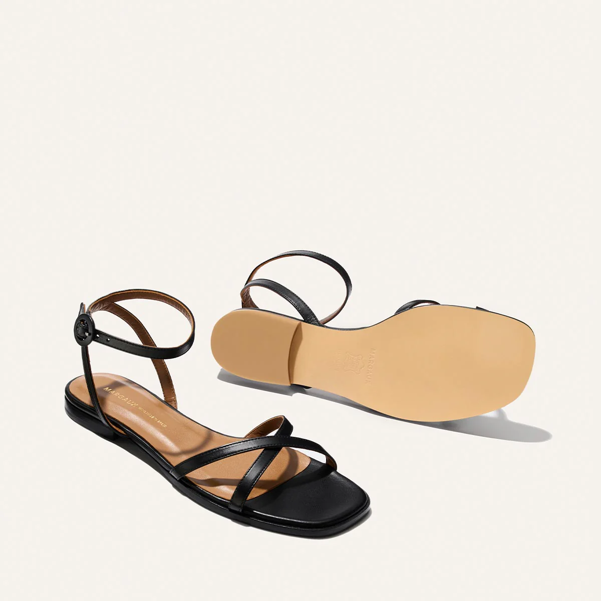 The Flat Sandal - Black Nappa - Image 5