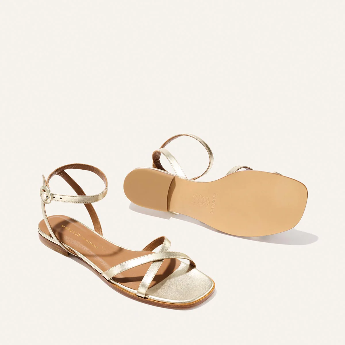 The Flat Sandal - Champagne Nappa - Image 5