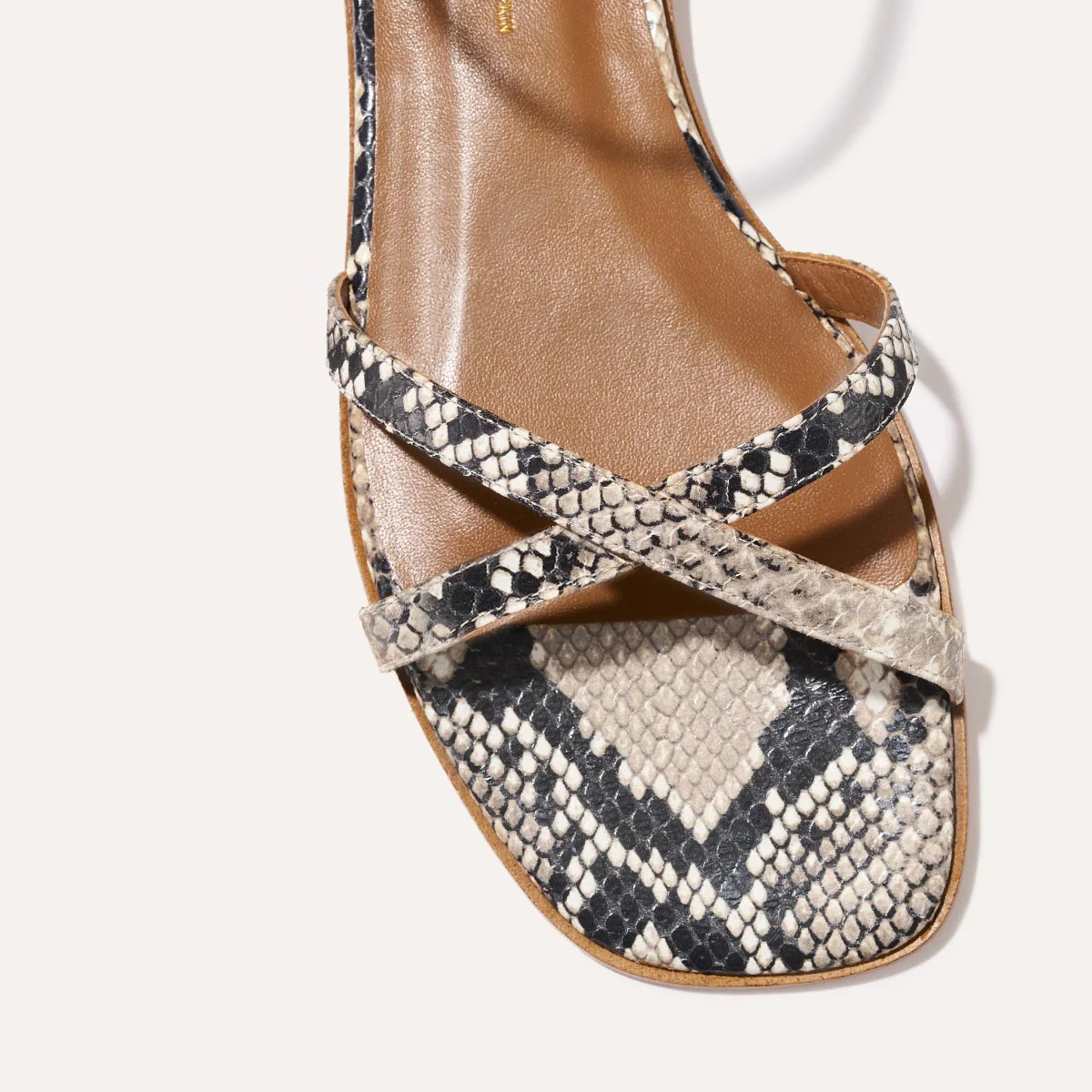 The Flat Sandal - Natural Python Embossed - Image 5