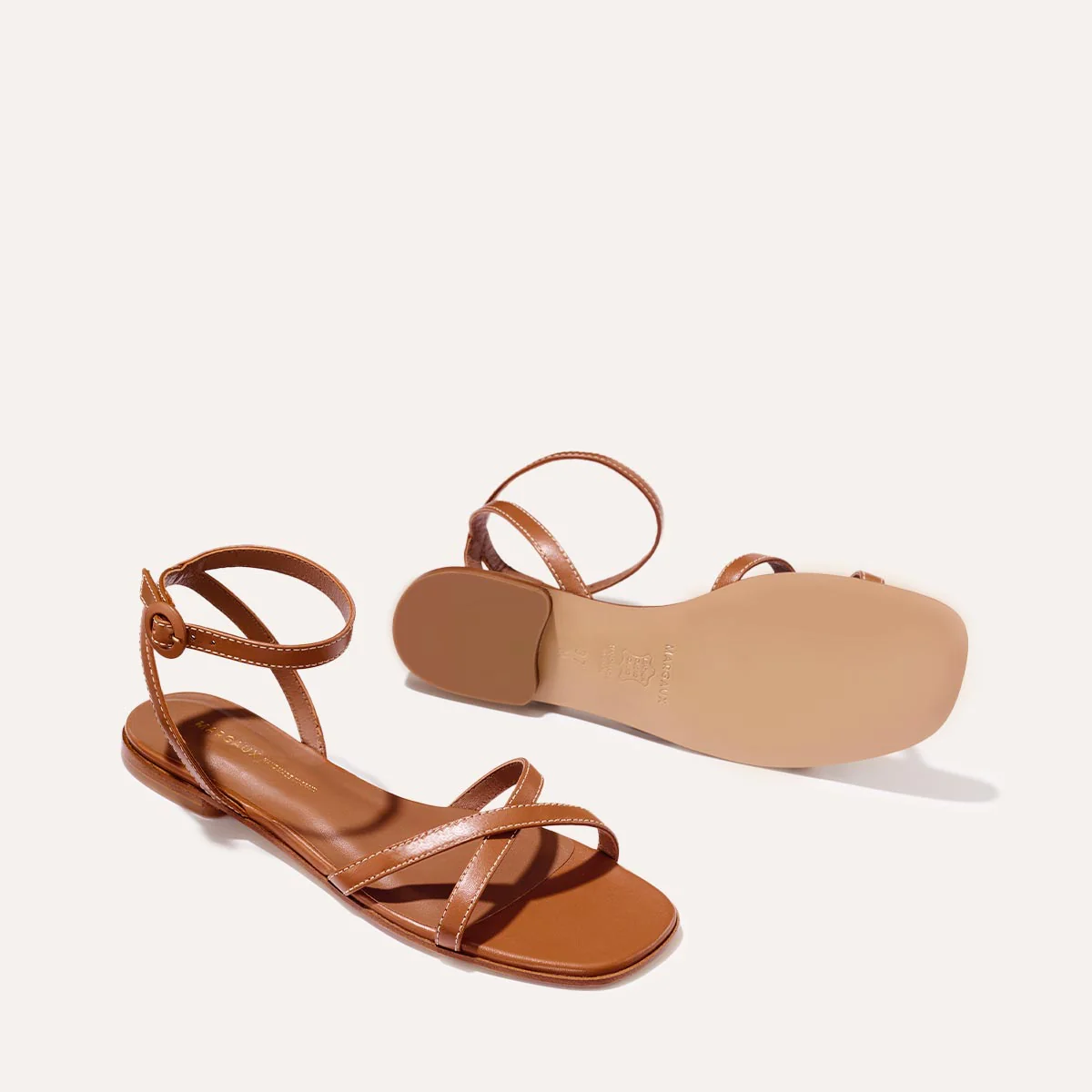 The Flat Sandal - Saddle Nappa - Image 4