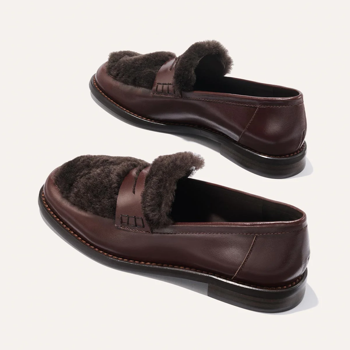 The Marlowe Loafer - Mahogany Calf and Shearling - Image 5