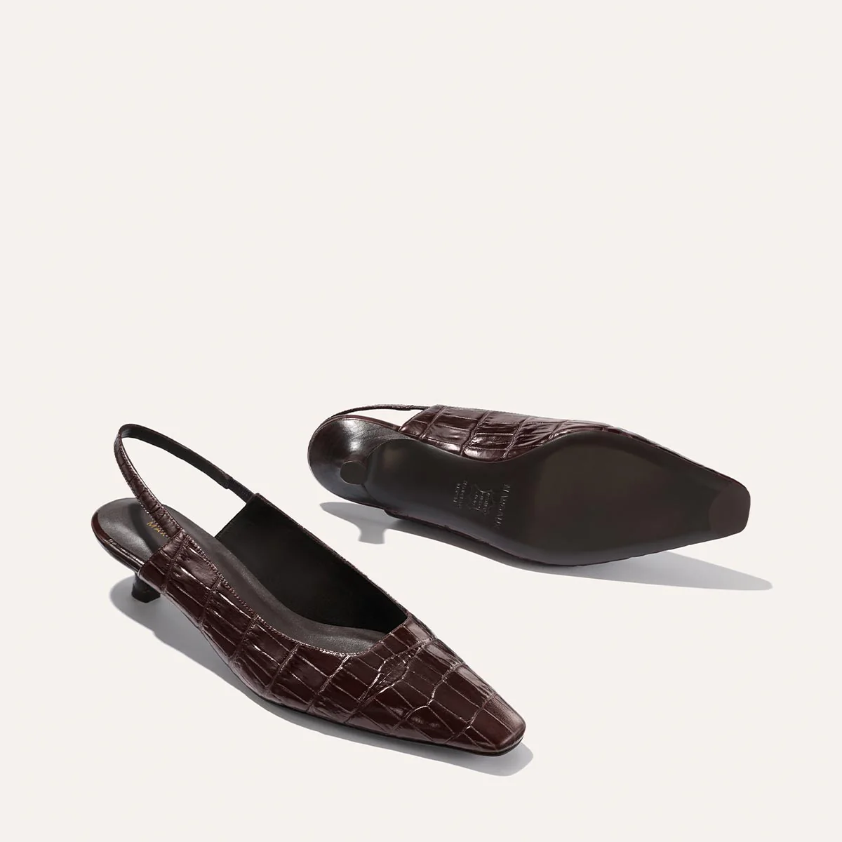The Sofia Sling - Espresso Croc Embossed - Image 5