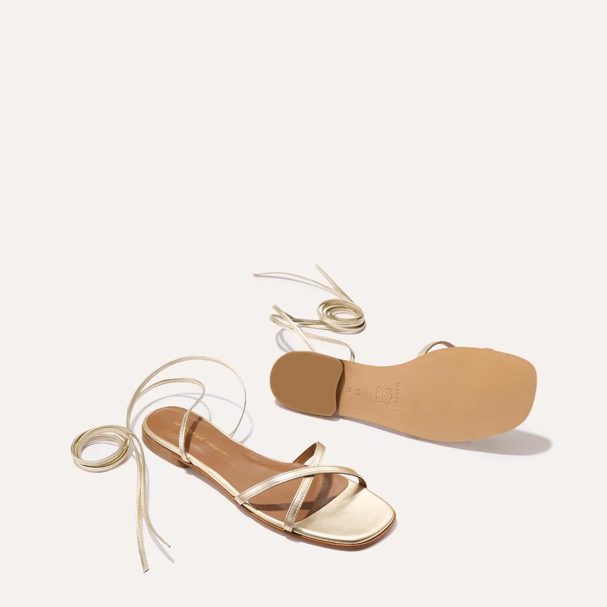 The Wrap Sandal - Champagne Nappa - Image 4