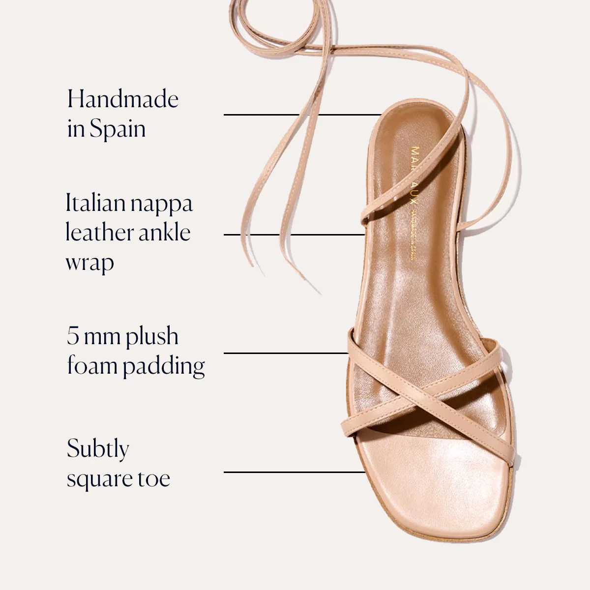 The Wrap Sandal - Rose Nappa - Image 3